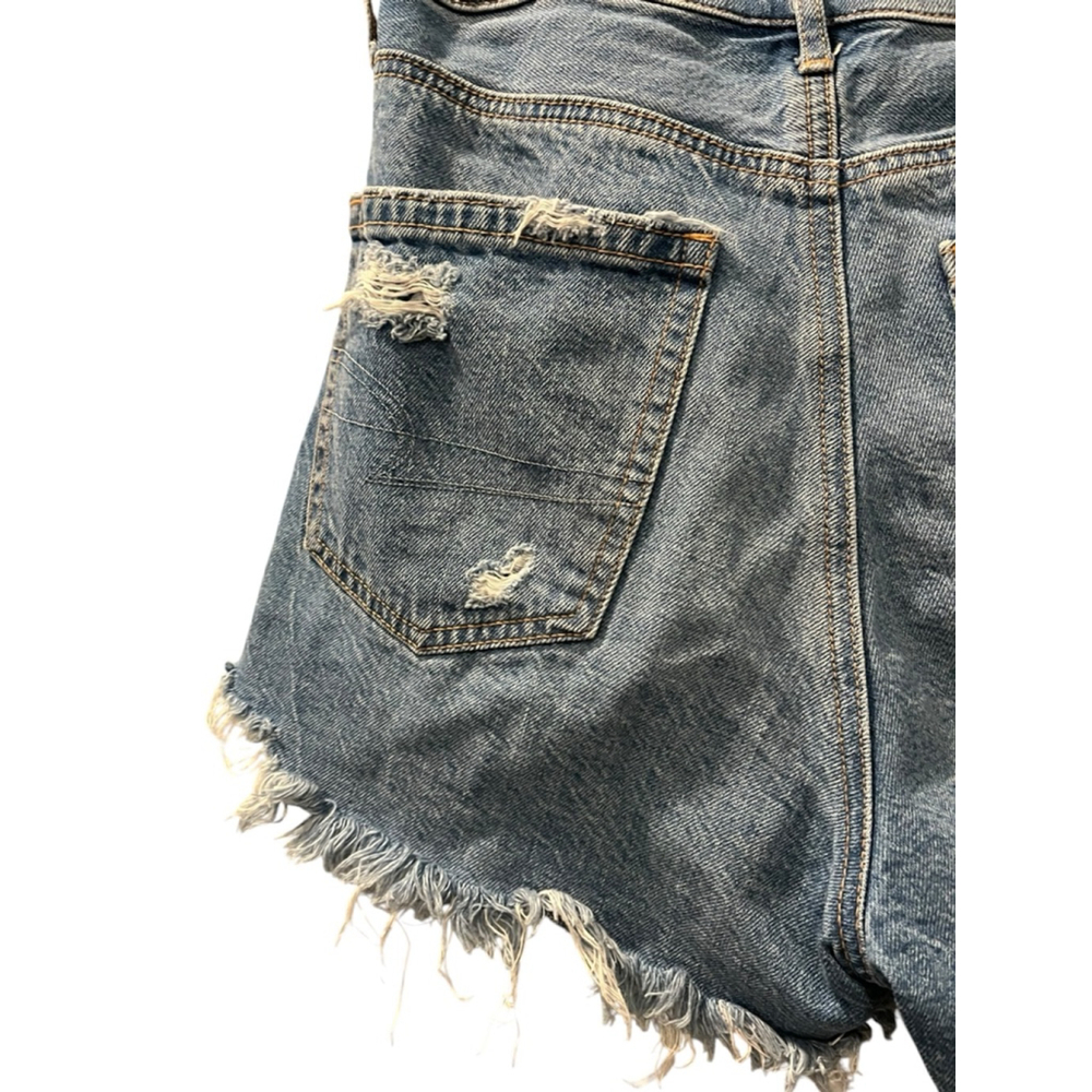 American Eagle Size 4 Highest Rise 90's Boyfriend Denim Jean Shorts Distressed - Picture 9 of 9